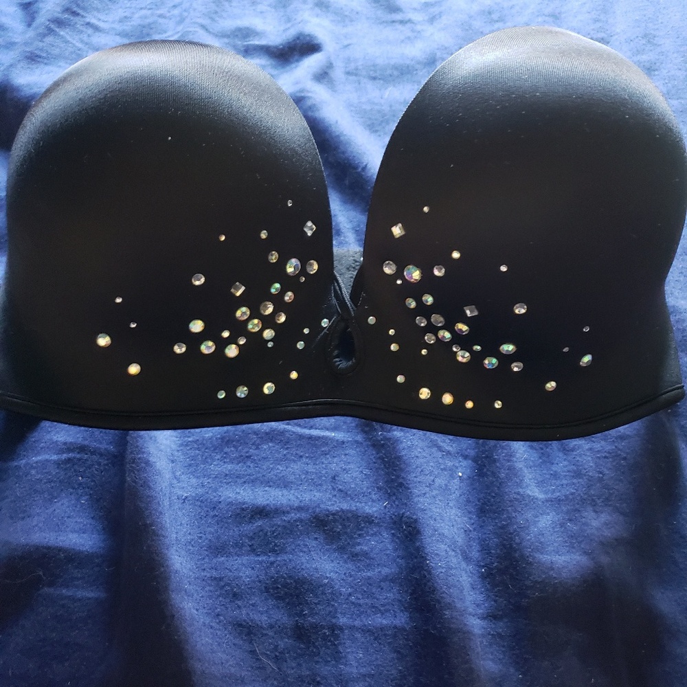 VS bombshell padded strapless bra 32D black